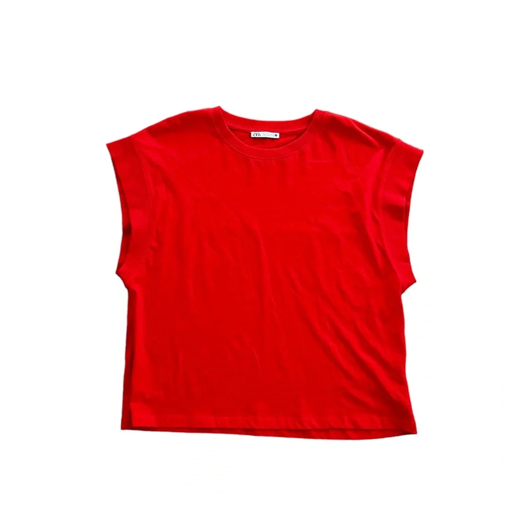 Zara Red Sweater with slouch sleeves - Picture 1 of 5